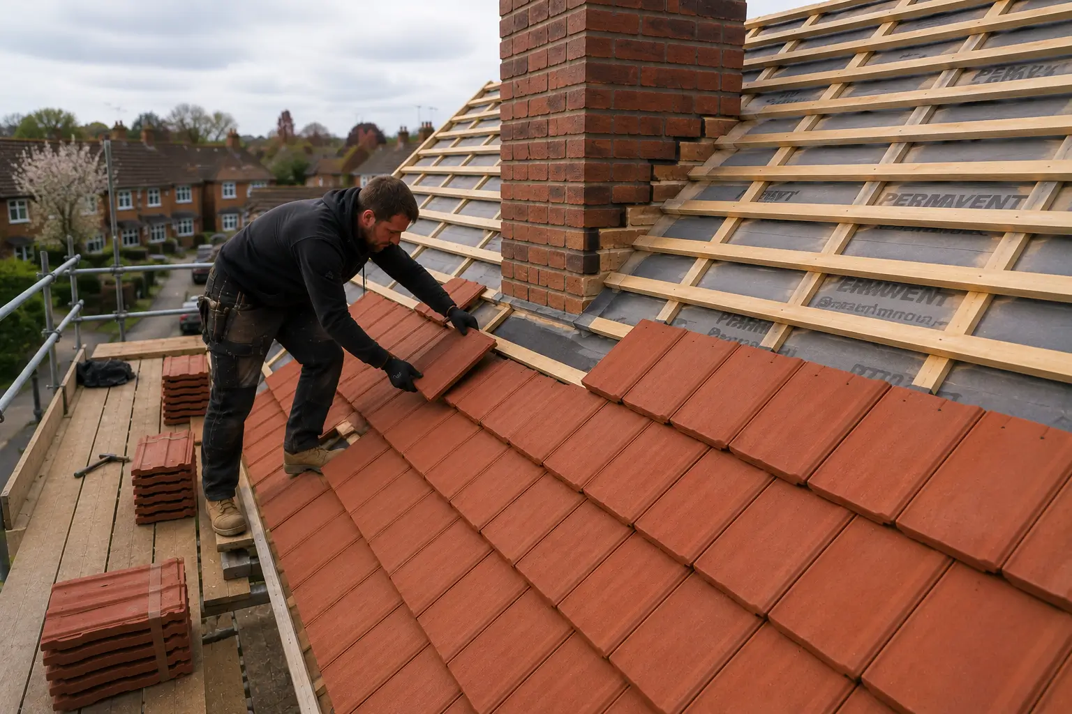 New roof installation